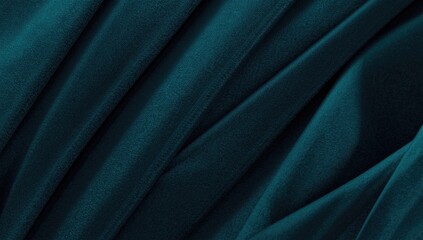 Obraz premium Teal Velvet Fabric with Soft Drapes and Textured Surface