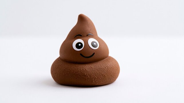 Smiling Poop Emoji Squishy Toy Isolated on White Background