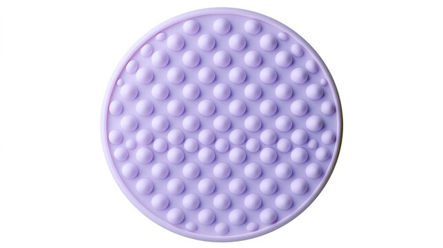 Purple Circular Silicone Pop It Fidget Toy Isolated on White Background