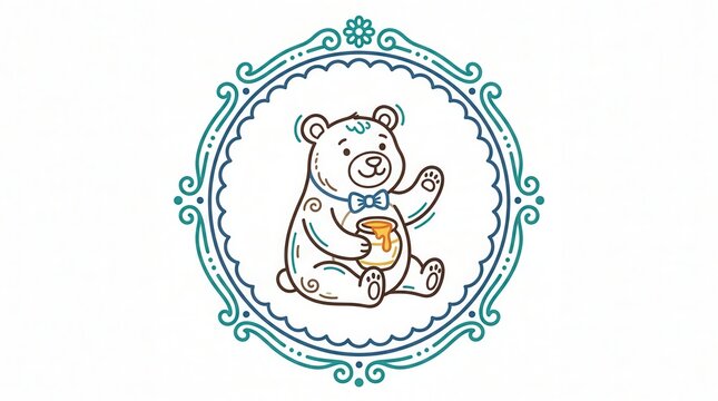 cute bear with honey