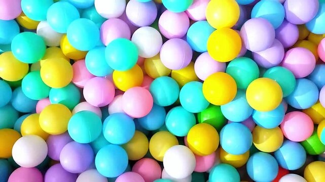 Colorful Plastic Ball Pit Background Loop with Vibrant Multicolored Play Balls 4K