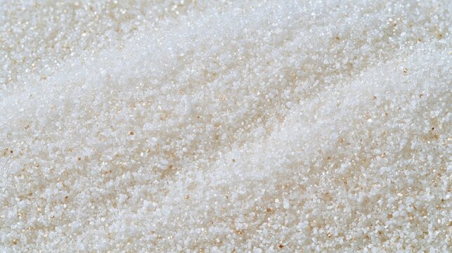 Macro Close-up Background of White Granulated Sugar Crystals