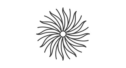 Obraz premium Minimalist Radial Sunburst Outline Vector