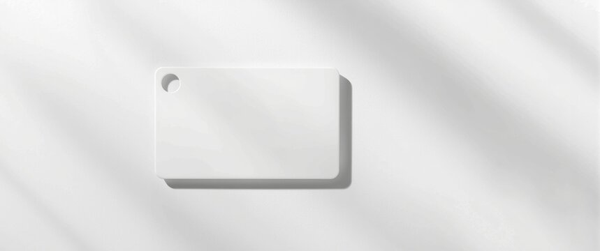 Minimalist White Rectangle with a Hole in Soft Shadow on Light Background