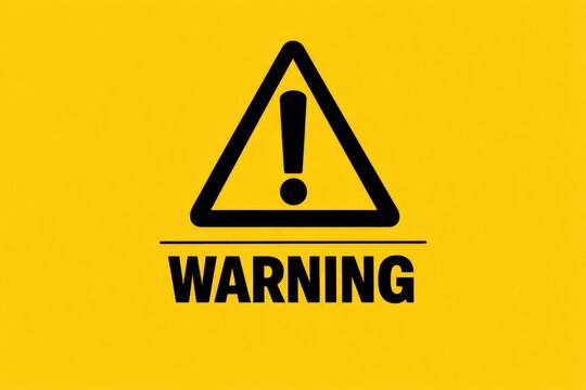 A warning sign on a bright yellow background, alerting people of potential hazards