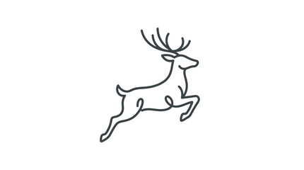 Fototapeta premium Minimalist Leaping Deer Line Art