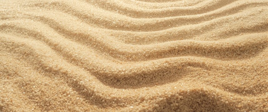 Waves of Fine Sand on a Beach in Warm Light