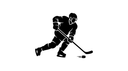 Obraz premium Ice Hockey Player Silhouette Vector