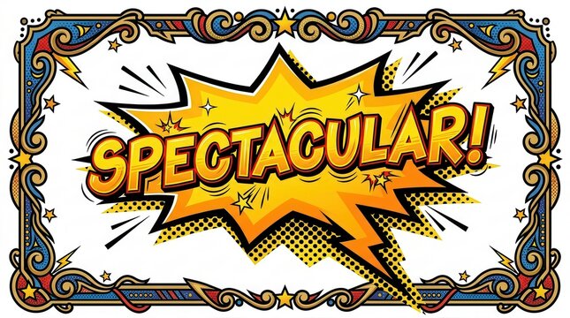 Spectacular comic book style text