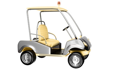A yellow electric golf cart on a transparent background. Illustration of a yellow golf cart on a transparent background. © Alexander Sulghin