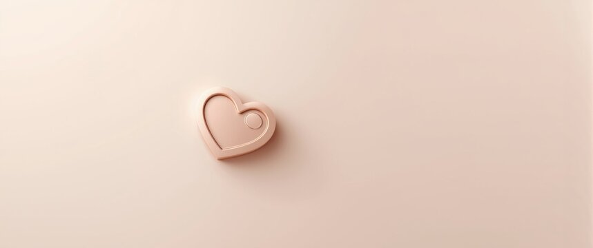 Heart-Shaped Object Isolated on Pastel Background with Soft Light