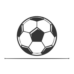 Fototapeta premium Classic Soccer Ball Icon with Horizontal Divider Line for Design