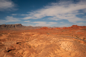 Obraz premium Drone view over the desert of Nevada
