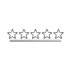 Fototapeta premium Five Outline Stars Arranged Horizontally with Double Line Separator