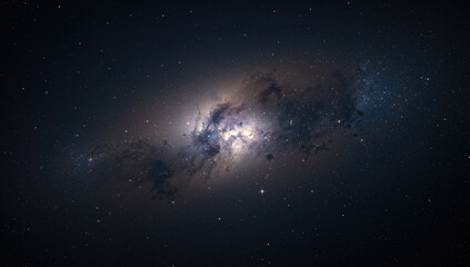 Galactic Nebula Illuminated Against a Dark Starry Sky © pngking