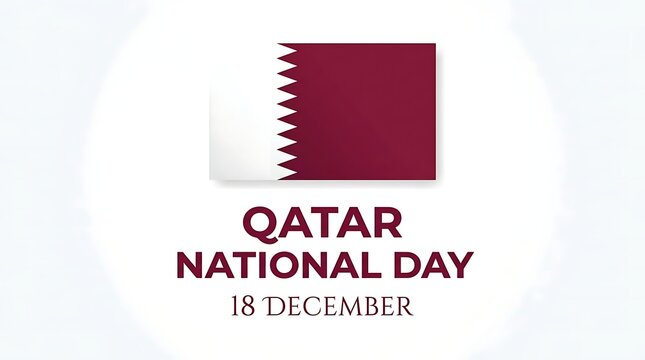 Qatar national day celebration with flag and date middle east celebration