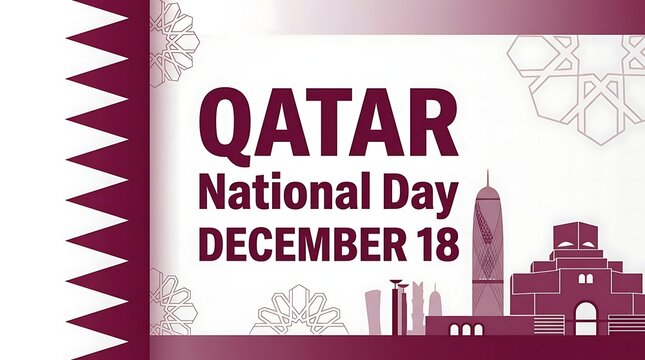 Qatar national day december 18 with traditional architecture and maroon