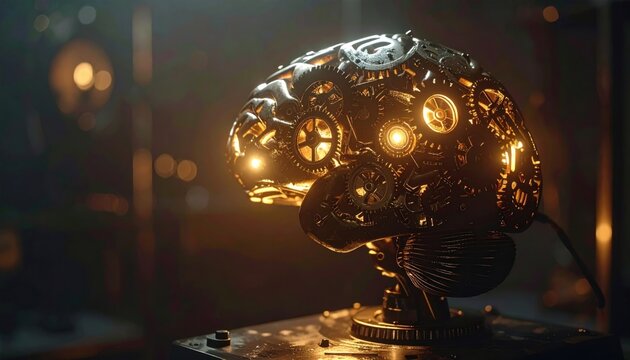 Steampunk Brain - A Fusion of Technology and Imagination.
