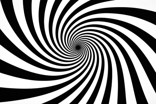 Abstract Black and White Spiral Pattern in a Twisting Design