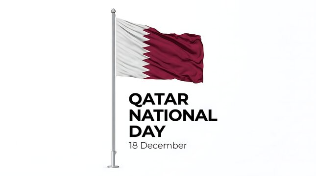 Qatar national day celebration with flag and text serrated edge national pride