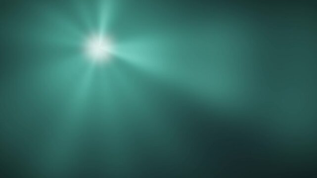 Volumetric light rays radiating god ray beams abstract dark background seamless loop in soft teal tones