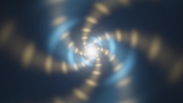 Glowing spiral vortex swirling toward center abstract motion background seamless loop in deep cyan tones