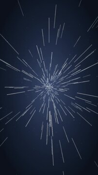 Warp speed hyperspace starfield flight seamless loop in soft white tones vertical 9:16