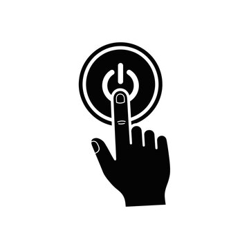 Finger Pressing Power Button Icon