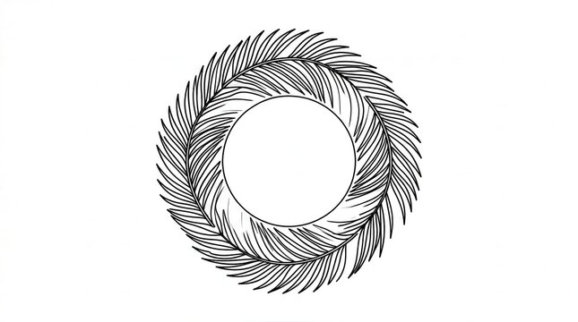 feather wreath illustration