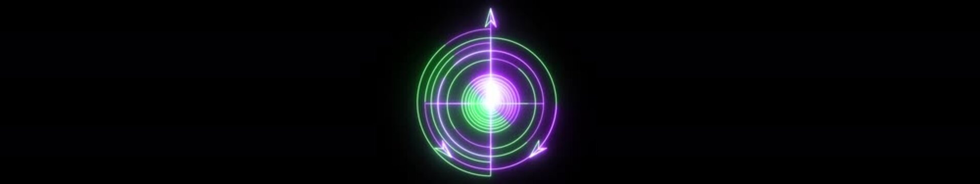Ultrawide Neon WiFi Signal Animation on Black Background, Futuristic Glowing Wireless Internet Icon, Network Connection Overlay, Seamless Loop 4K Widescreen Motion Graphics.