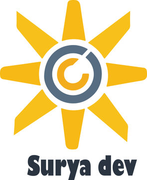 surya dev logo icon vector white background .