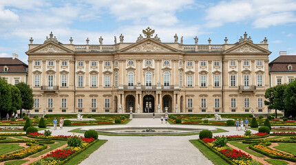 Obraz premium Grand Baroque Palace with Formal Gardens, Austria
