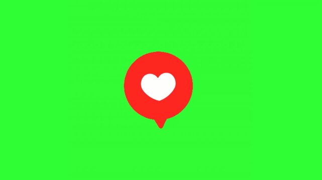 Animated map location pin with heart symbol for travel and dating concepts.

