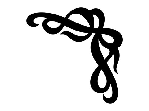 decorative black swirl corner border design