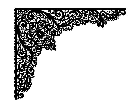 Vintage Lace Corner Ornament Filigree Decorative Scroll Border