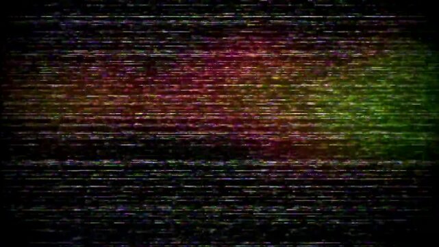 Bad signal on tv from damaged VHS tape with interference noise