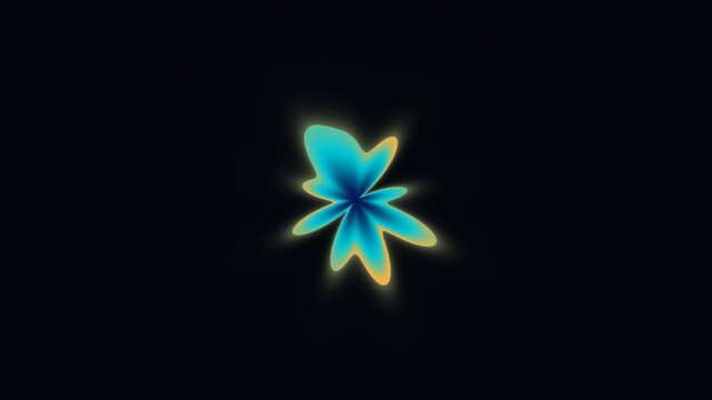 A glowing teal and orange organic shape morphs gently against a dark background, creating a soft and hypnotic visual effect.