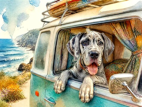 En vacances avec son chien.