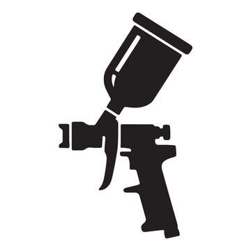 Industrial spray gun tool silhouette graphic design element