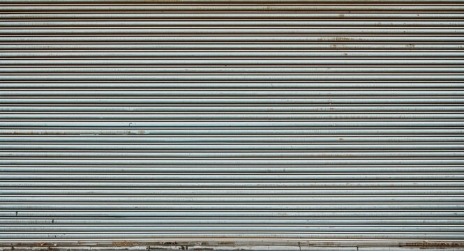 Textured Metal Roller Shutter with Horizontal Lines in Neutral Tones