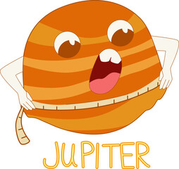 A cute kawaii illustration of the solar system with planets for kids. Educational resources: astronomy and space. © Anastasiya