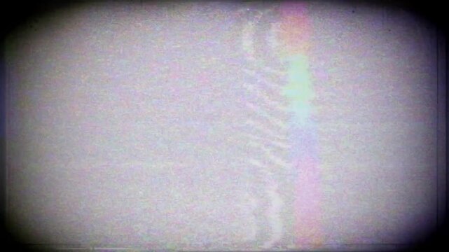 Bad signal from old television screen flickering damaged tape overlay