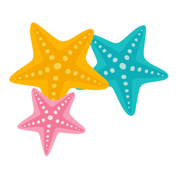 Colorful Starfish Graphic Illustration for Summer Beach and Ocean Design