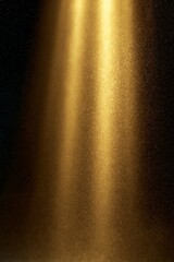 Fototapeta premium Abstract Gold Light Streams with Tiny Glitter Particles on Dark Background