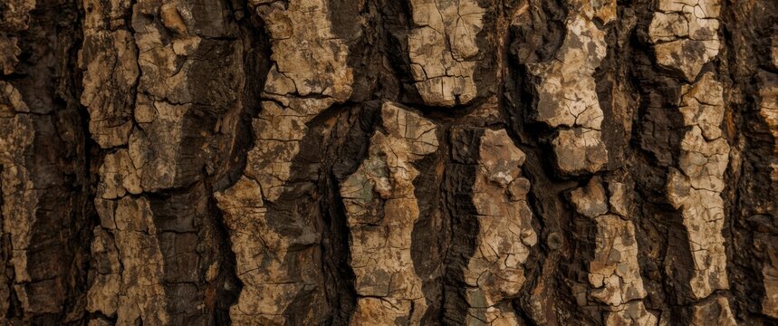 Close-up of textured tree bark with deep grooves