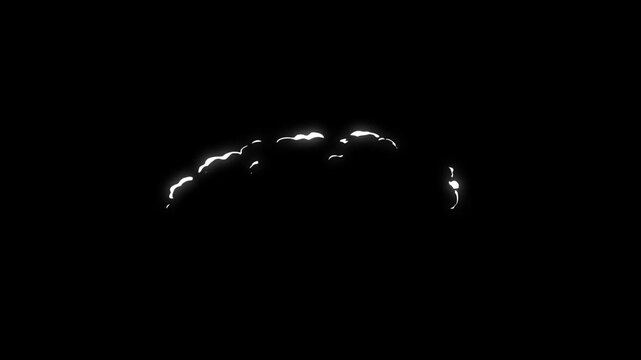 4K animation of cartoon smoke explosion FX, puff bursts, and dust clouds, alpha channel included for smooth integration into motion graphics compositions