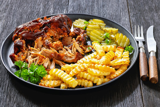 Smoked Shredded Pork Plate With Wave Cut Potato