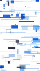 Obraz premium Blue pixel glitch art background with abstract digital noise effect on a seamless grey checkerboard pattern.