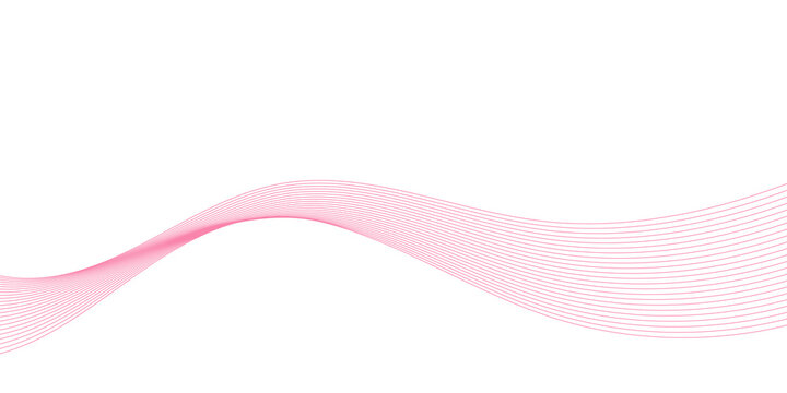 Flowing Pink Wave Lines on White Background