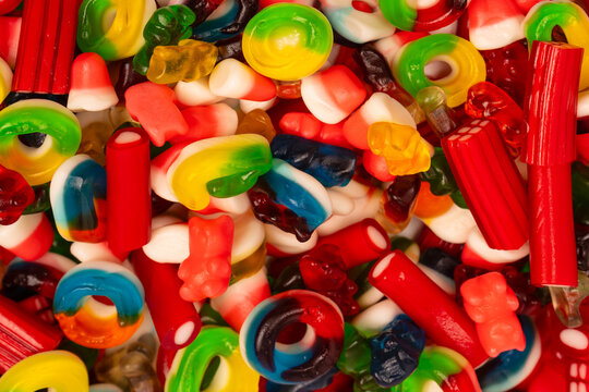 Assorted colorful gummy candies. Jelly  sweets.